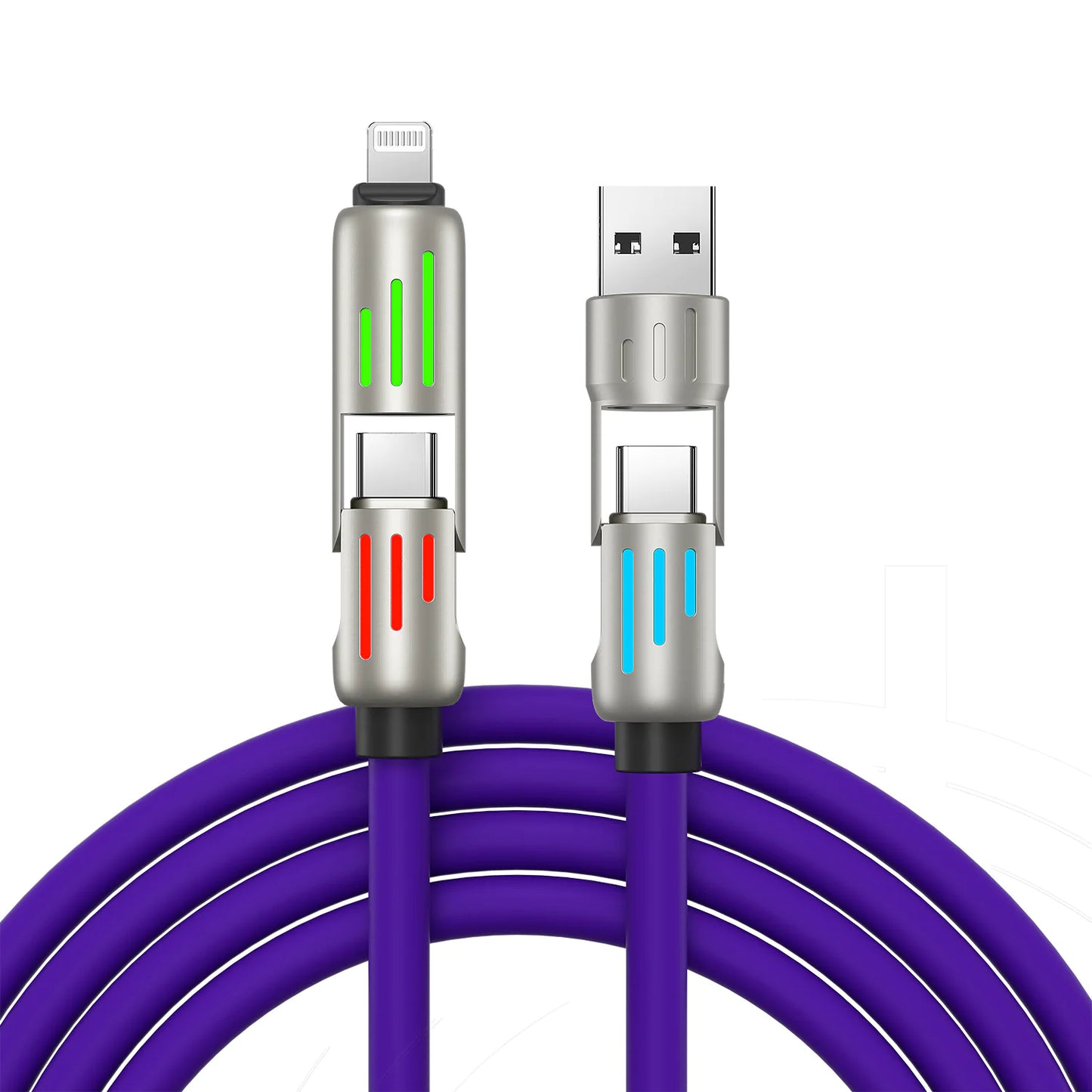 Colorful Four-In-One Fast Charge Cord