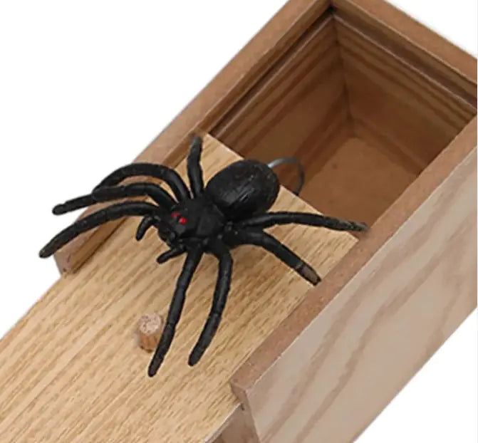 Prank Spider Wooden Scare Box