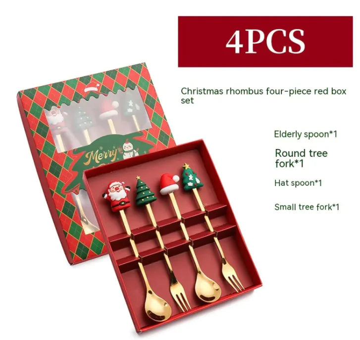 Festive Stainless Steel Christmas Spoon