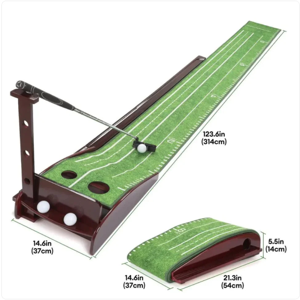 Velvet Mahogany Indoor Golf Putting Trainer