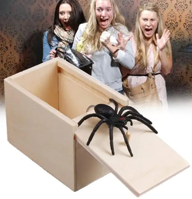 Prank Spider Wooden Scare Box