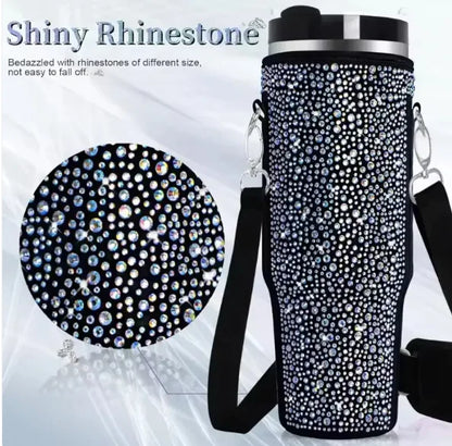 40 Oz Shiny Water Bottle Sets Handbag Adjustable Strap Pearlescent