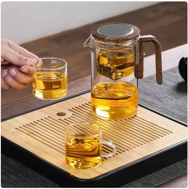 Elegant Glass Teapot & Tea Set with Water Separation